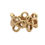 Pandora Solid 14kt Yellow Gold Trinity Flower Floral Spacer Bracelet Charm