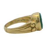 Vahe Naltchayan Vintage 1987 Solid 18kt Yellow Gold Chrysoprase Intaglio Ring Size 5