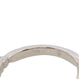 Solid 18kt White Gold and Graduated Diamond Half-Eternity Wedding Band Ring Size 3.5