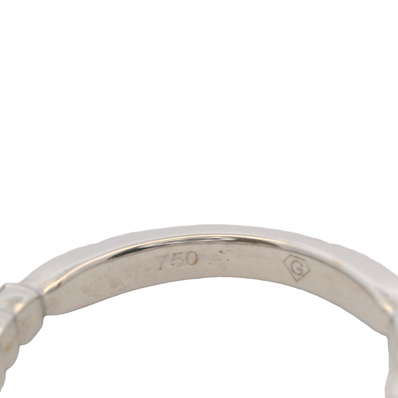 Solid 18kt White Gold and Graduated Diamond Half-Eternity Wedding Band Ring Size 3.5