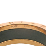 Bulgari Solid 18kt Rose Gold and Black Ceramic B.zero1Two-Band Spiral Ring Size 9