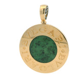 Bulgari Solid 18kt Yellow Gold Steel Nephrite Onyx Reversible Bvlgari Pendant