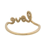 Solid 10kt Yellow Gold and Diamond "Love" Cursive Word Ring Size 6
