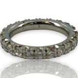 Blue Nile French Pavé 1.68ctw Diamond Eternity Wedding Band Stackable Ring in 950 Solid Platinum Size 6
