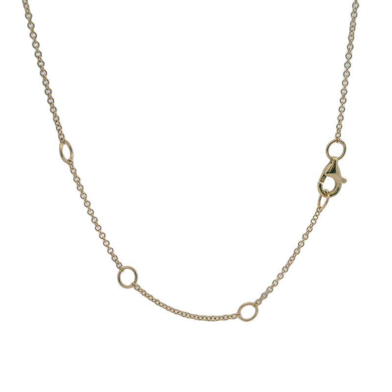 Shy Creation Fine Jewelry Solid 14kt Yellow Gold Celeste 0.09CT Triple Diamond Star Station Pendant Necklace with 4 Adjustable Lengths