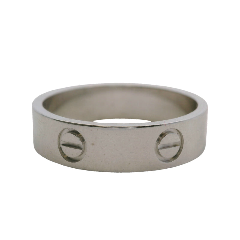 Authentic Cartier Classic Model 5.5mm Solid 18kt White Gold Love Ring
