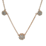 BH Solid 14kt Rose Gold 1.16ctw Diamond Multi Cluster 5 Station 18" Necklace