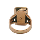 Antique Victorian 1884 Solid 14kt Rose Gold and Closed-Back Rose Cut Diamond Cluster Shield Ring Size 4.75