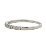Solid 14kt White Gold and Diamond Half Eternity 0.28ctw 2mm Thin Wedding Band Ring Size 7.5