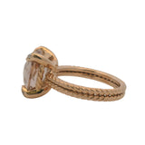 David Yurman Solid 18kt Rose Gold Chatelaine Ring Morganite and Diamonds Size 6