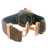 Bulova Precisionist 262kHz 98B356 45mm Rose Gold Black Dial Brown Strap Watch