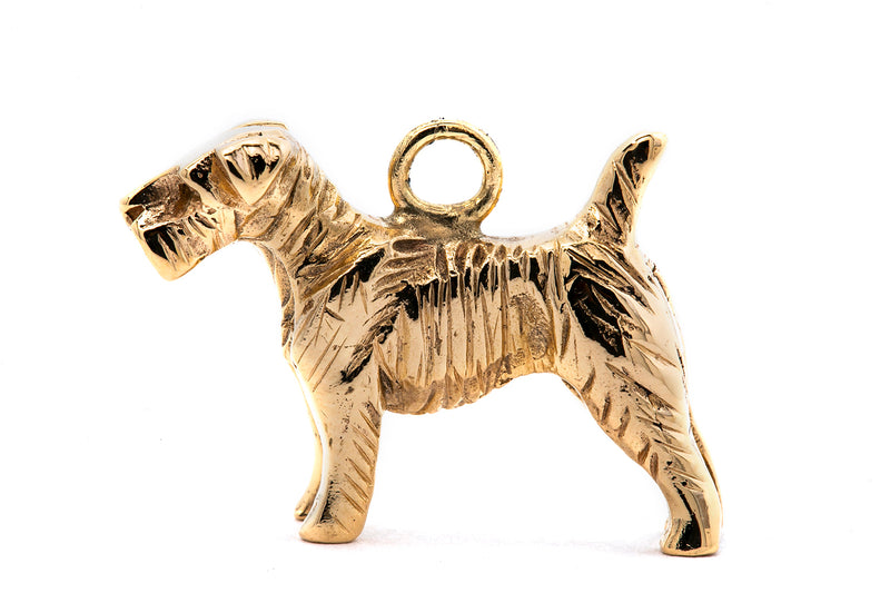 Vintage Solid Gold 14k 585 Dog Terrier 3D Charm Pendant