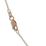 Versani Solid 18kt Rose Gold Diamond and Lab Turquoise Hamsa Pendant 17.5"