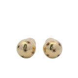 Vintage Mid-Century Solid 14kt Yellow Gold Star Set Lab Ruby Ball Back Cufflinks
