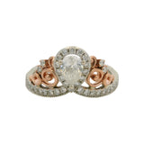 Enchanted Disney 14k White Rose Gold Pear .80ctw Diamond Crown Tiara Ring Size 7