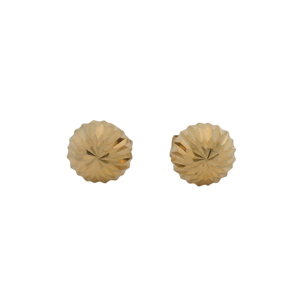 Solid 14kt Gold Faceted 5.7mm Stud Earrings