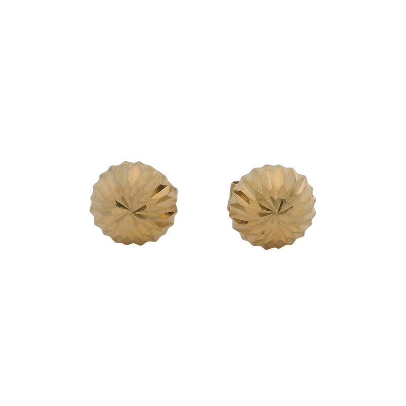 Solid 14kt Gold Faceted 5.7mm Stud Earrings