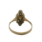 Antique Edwardian 1890-1900s 10kt Two-Tone Gold, Old Mind Diamond, and Pearl Dinner Cocktail Ring Size 9