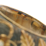 18kt Yellow Gold and Sterling Silver Ottoman Style Floral Motif Ring With Large 15ct Orange Citrine and Diamonds Size 8