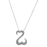 Jane Seymour Solid 14kt White Gold 0.50ctw Open Hearts Diamond 20" Necklace