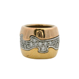 Georg Jensen Solid 18kt Tri Tone Gold Luxury Pave Diamond Fusion Bead Pendant