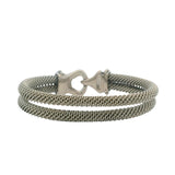 Joseph Esposito 925 Sterling Silver Flexible Thick Wire Hook 7" Bangle Bracelet