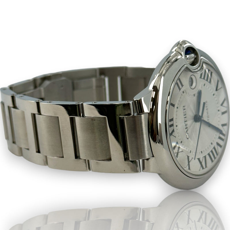 Cartier 3765 Ballon Bleu Date 42mm WSBB0049 Stainless Steel Watch B&P