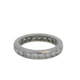 Solid 14kt White Gold and 1.61ctw Diamond 3.5mm Wide Channel-Set Eternity Stackable Band Size 5.75