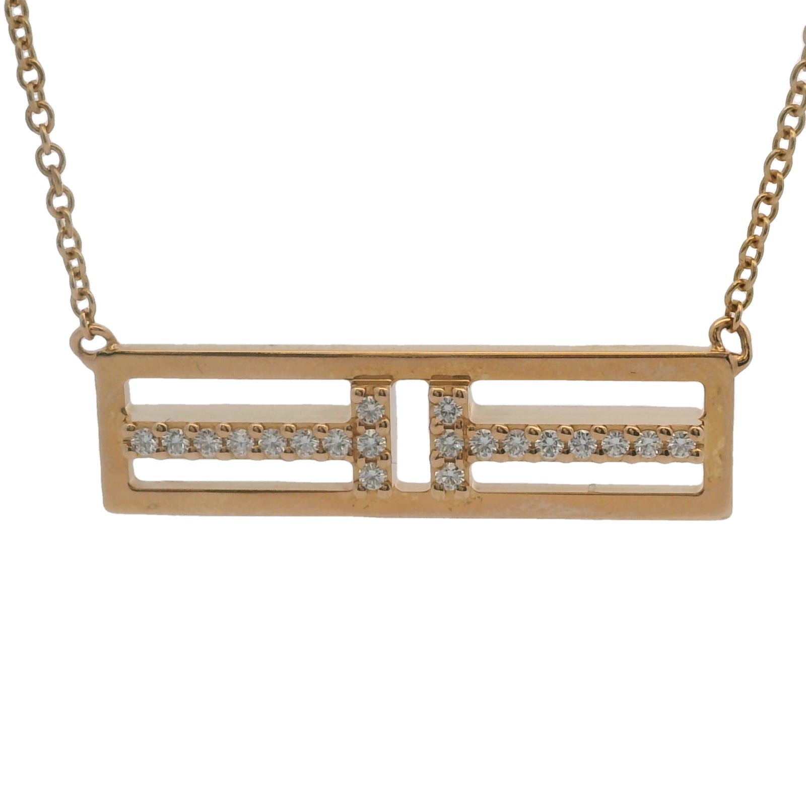 Tiffany & Co Solid 18kt Rose Gold T Two Open Horizontal Bar