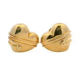 Vintage 1994 Tiffany & Co Solid 18kt Yellow Gold Cupid Heart Arrow Omega Back Earrings