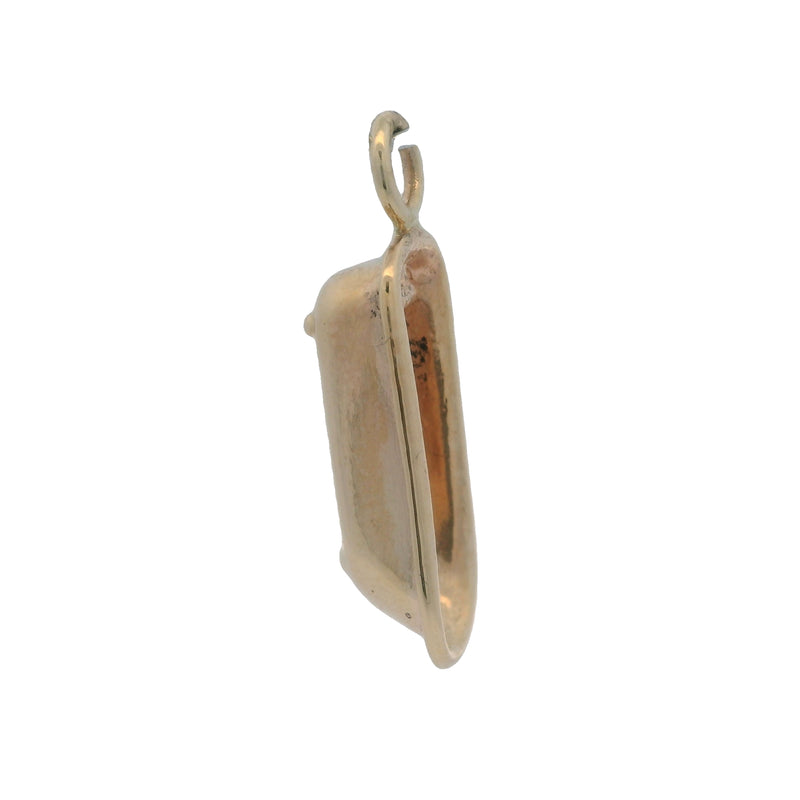 Vintage Solid 14kt Yellow Gold 3D Detailed Bathtub Charm