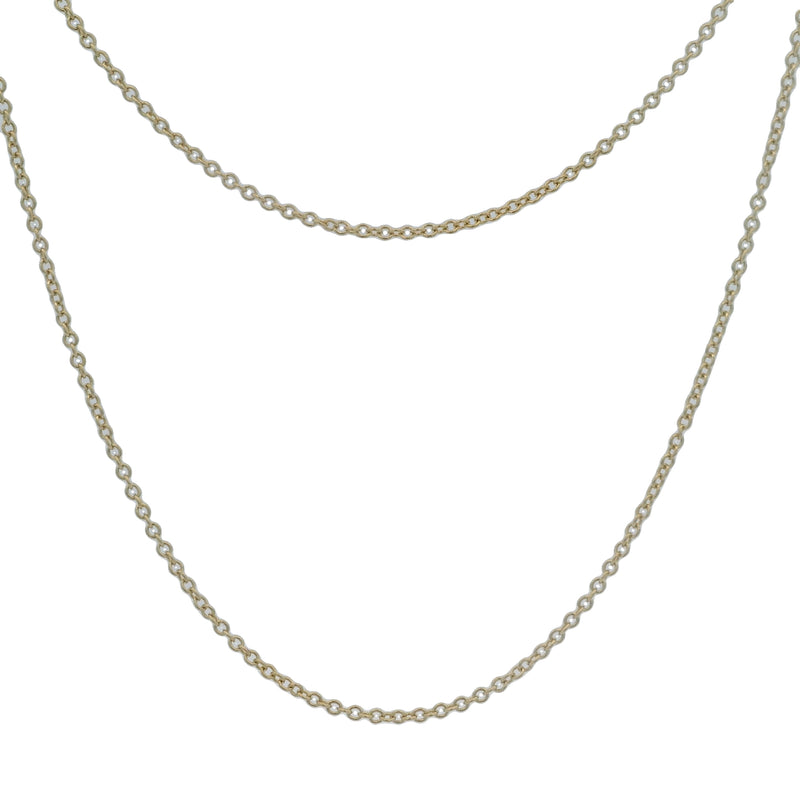Tiffany & Co Italian 18kt Yellow Gold Classic Dainty Cable Link Chain Necklace 16"