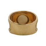 Vintage Solid 18kt Yellow Gold Mabe Pearl and 0.20ctw Diamond Statement Band Ring Size 8