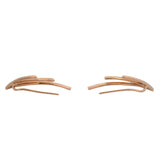 Solid 14kt Rose Gold and Diamond 3-Tier Ear Climber Wing Hook Earrings