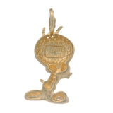 Vintage 1990 Warner Brothers Tweety Bird Cartoon Solid 14k Yellow Gold Charm