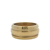 Vintage Tiffany & Co Solid 18kt Yellow Gold Double Grooved Wide Atlas Ring Band Size 6