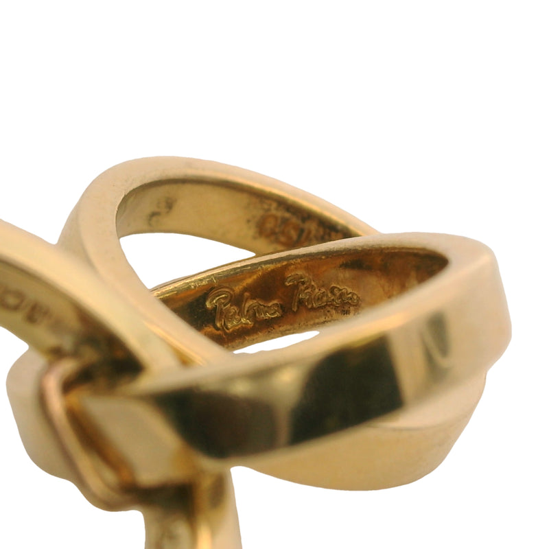 Vintage Tiffany & Co Paloma Picasso Solid 18kt Yellow Gold Triple Hoop Drop/Dangle Earrings