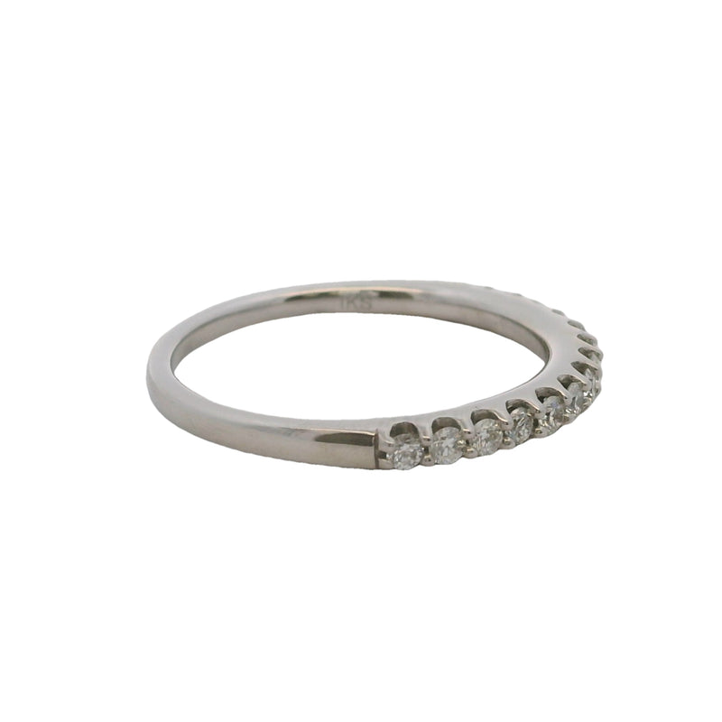 14kt White Gold and Diamond 2.2mm Stackable Half-Eternity Wedding Band Ring