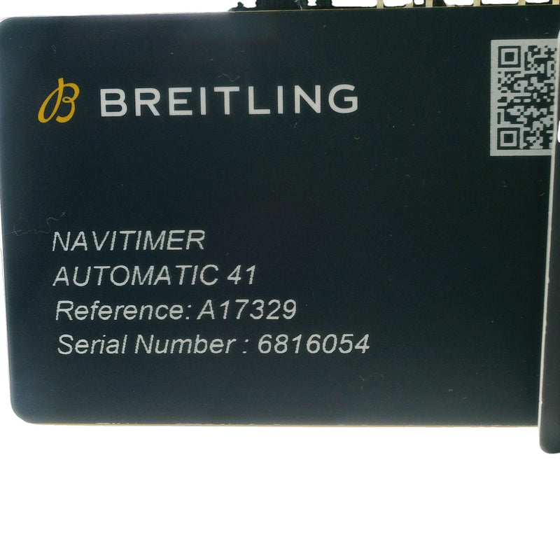 Breitling Navitimer A17329 41mm Blue Dial Leather Inscribed Watch