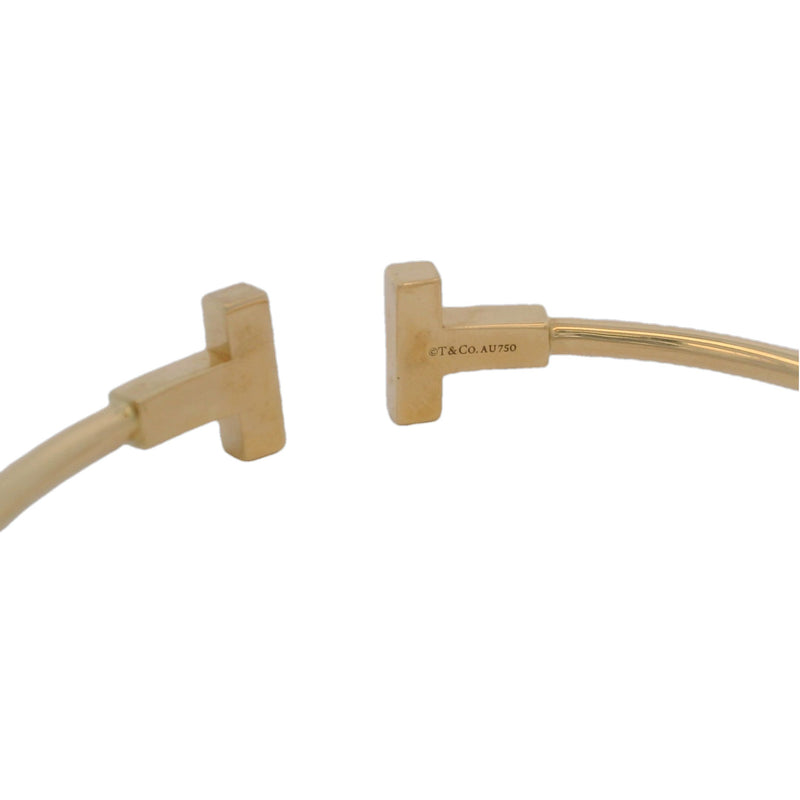 Tiffany & CO Tiffany T Wire Flexible Bracelet in Solid 18kt Yellow Gold Size Large
