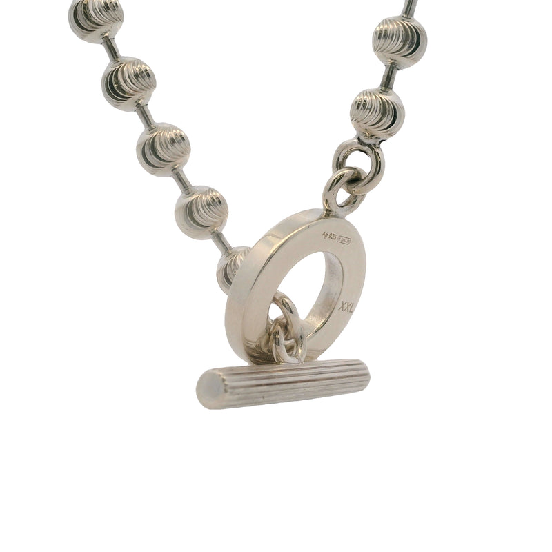 GUCCI 925 Sterling Silver Boule Chain 17" Necklace XXL with Toggle Clasp Made In Italy