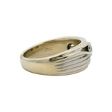 Solid 14kt White Gold Diagonal 0.55ctw Diamond Line Men's 9mm Ring Band Size 10