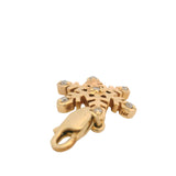 Solid Gold 14kt Yellow Gold and Diamond Winter Snowflake Clip On Charm