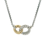 David Yurman 925 Sterling and 18kt Yellow Gold Belmont Curb Link Necklace 17"