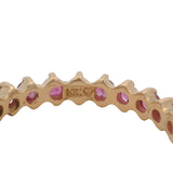 Vintage Solid 14kt Yellow Gold and 0.96ctw Natural Ruby 3.5mm Eternity Band Ring Size 7.75