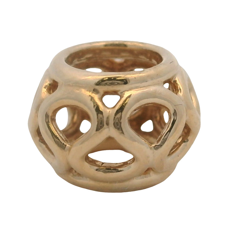 Charm espaciador calado entrelazado de oro amarillo macizo de 14 kt retirado de Pandora