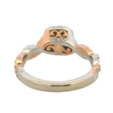Neil Lane 14k Rose and White Gold Diamond Halo Twist Band Engagement Ring Size 4