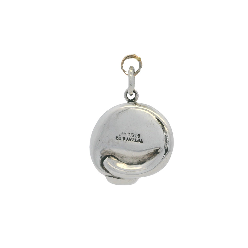 Vintage Rare Tiffany & Co Solid 925 Sterling Silver Sleeping Curled Up Cat Necklace Pendant