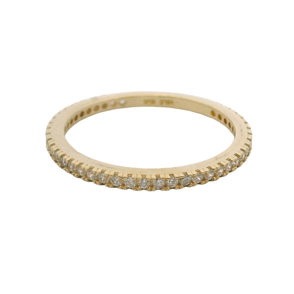 14kt Yellow Gold and CZ Cubic Zirconia 3/4 Eternity Stackable Band Ring