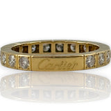 Cartier Lanieres Retired 18kt Yellow Gold Diamond Eternity Stackable Band Ring